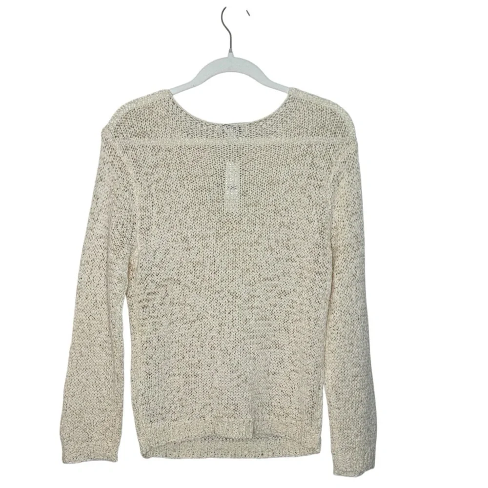 J. Crew Long Conco Pullover Natural Loose Knit Cotton Blend Sweater NWT XS